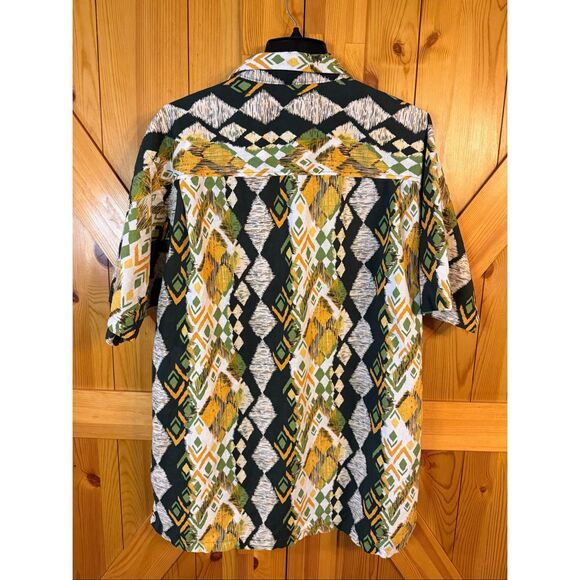 Y2K Stacy Adams Tribal Aztec Print Shirt  Men’s Linen Blend Streetwear XXL (6434 - Picture 5 of 5